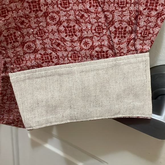 TASSO ELBA.NWT. Men’s XL long sleeve red combo shirt. 55%Linen 45%Cotton - Picture 4 of 7